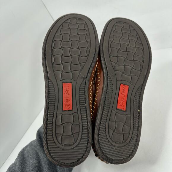KAPS Shoes Mens size 40 US 7 8 Slip On Leather Braided Moccasins Brown Shoes main image 8